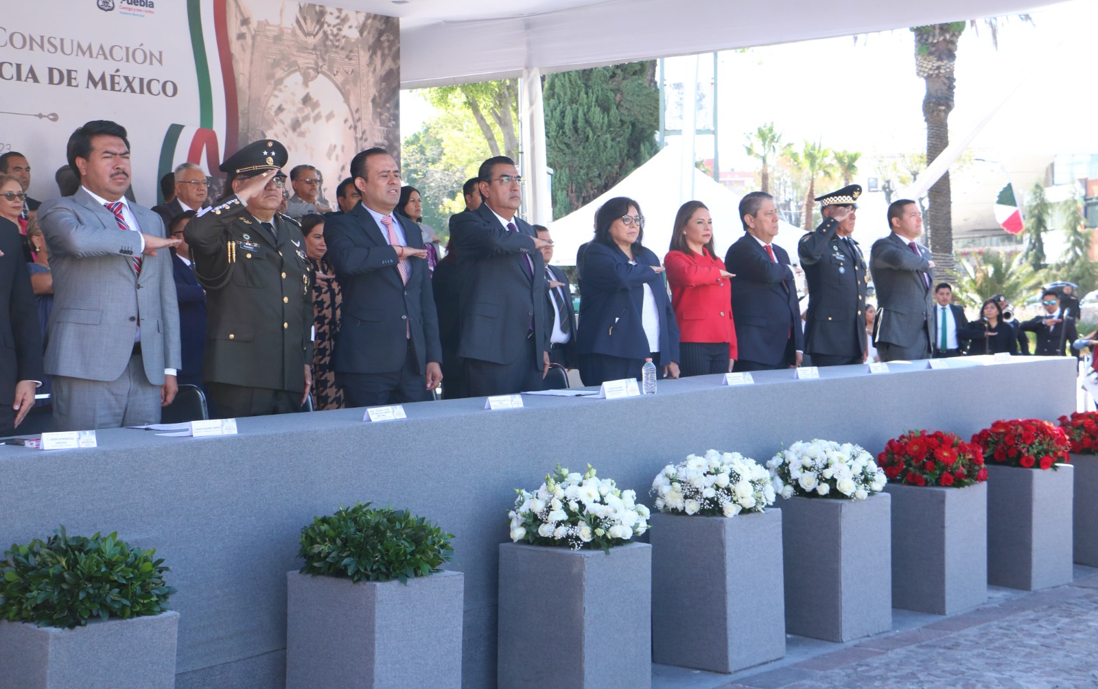 En ceremonia por Consumación de Independencia de México, Sergio Salomón llama a fortalecer valores y unidad