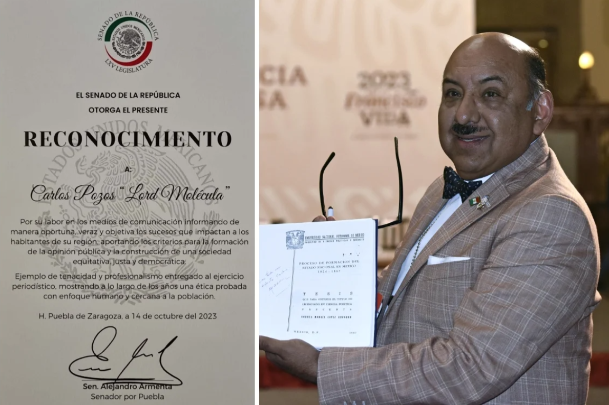 AMLO resalta el reconocimiento público que el senador Alejandro Armenta brinda a «Lord Molécula»