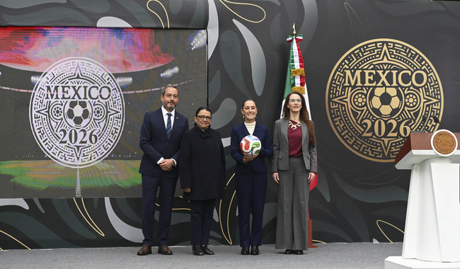 Presidenta presenta la Copa Mundial FIFA 2026; “es momento para compartirle al mundo lo que es México y el momento histórico que vive”