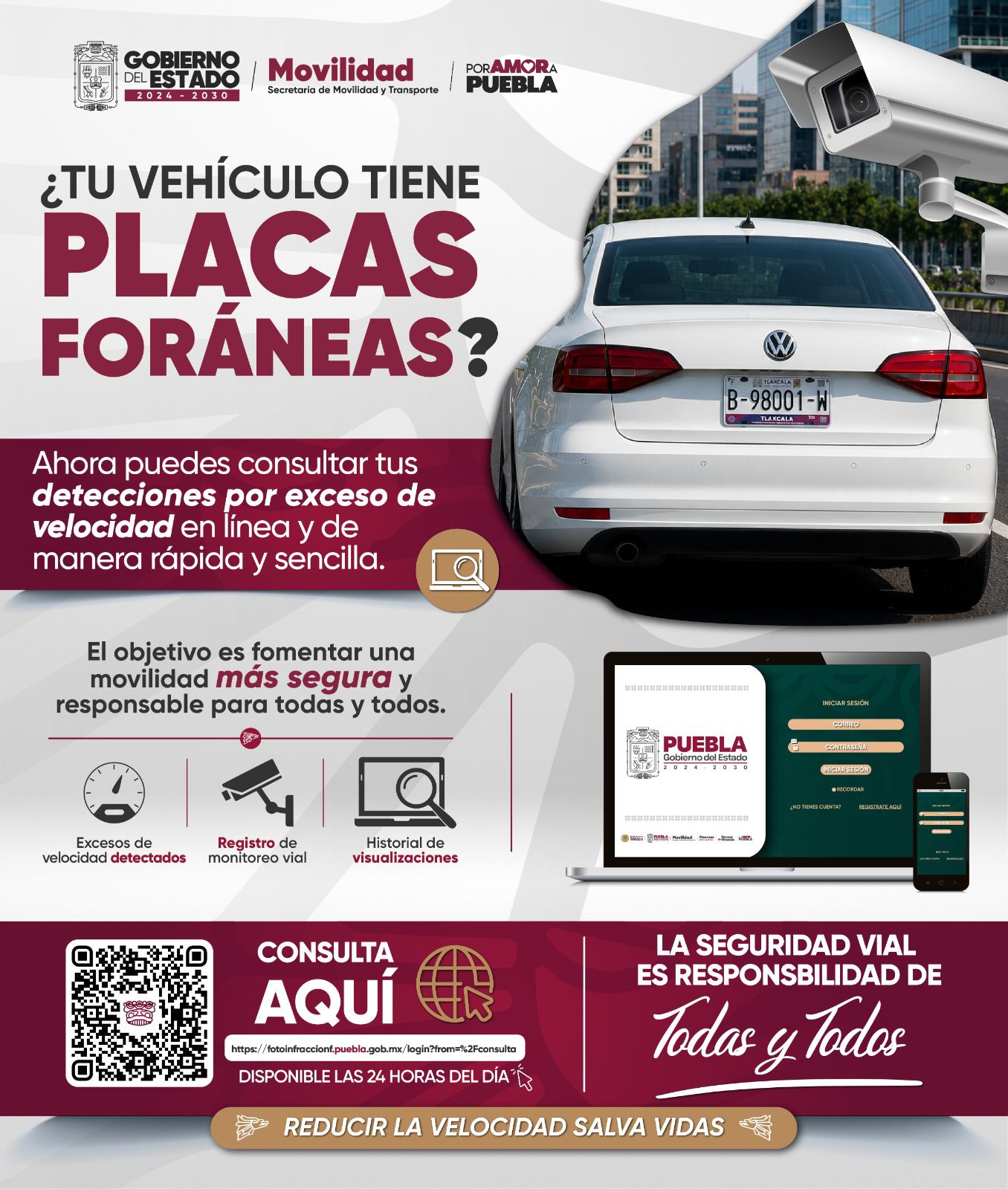 Habilita gobierno estatal consulta de detecciones por exceso de velocidad con placas foráneas