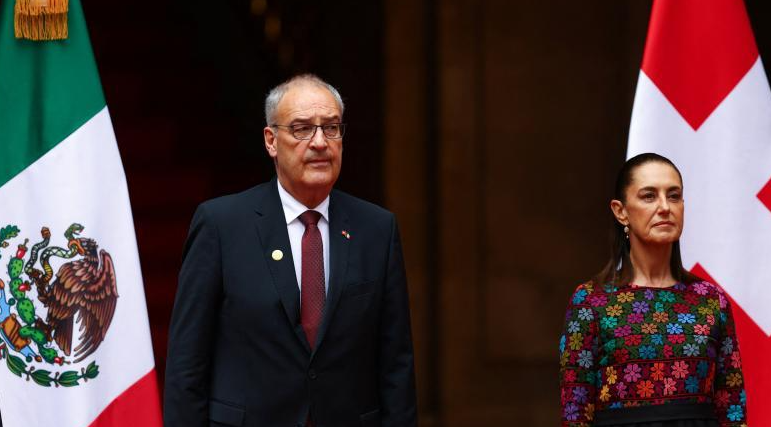 Sheinbaum se reúne con presidente de Suiza en Palacio Nacional